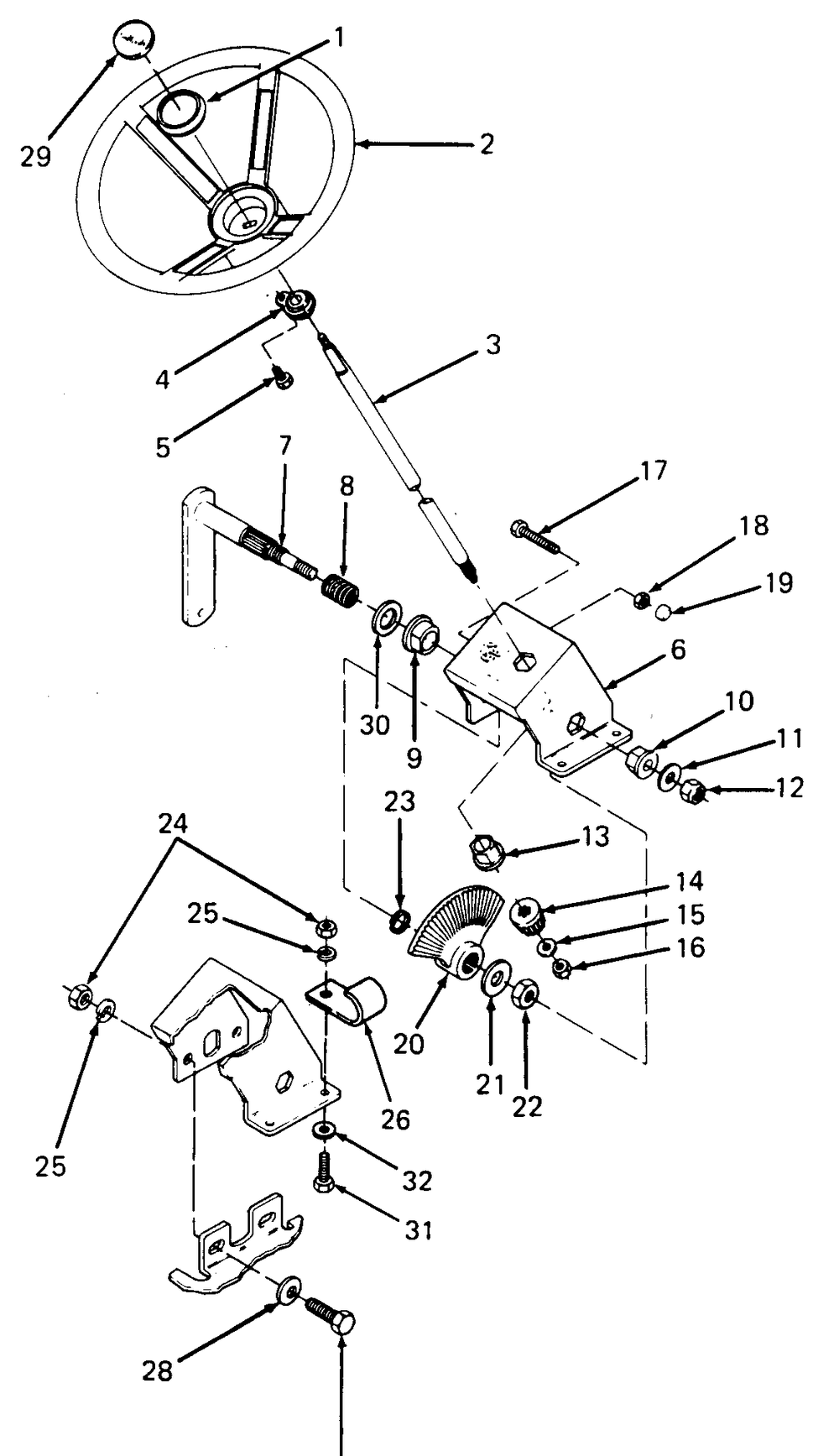 Steering Diagram and Parts List for 1320 147008-207400-130232100-131232F100-139232100 Cub Cadet Lawn Tractor